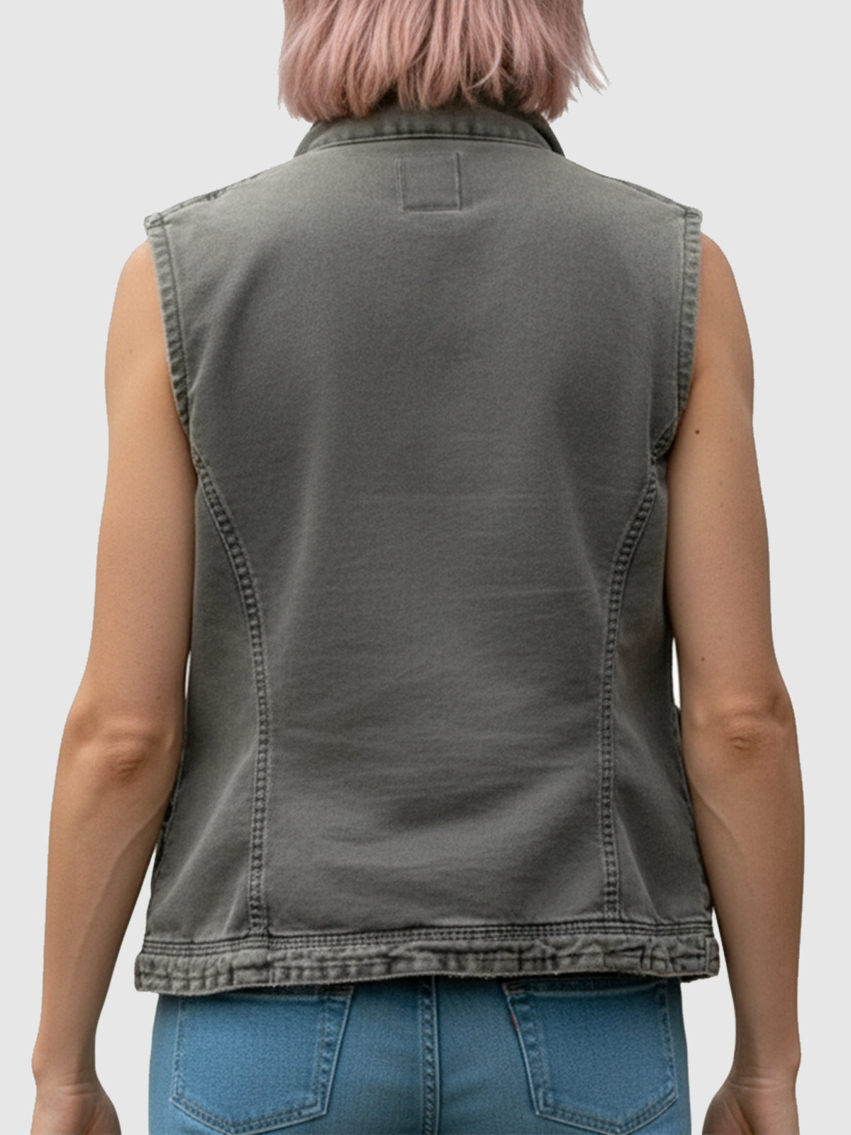 Jennifer Landon Yellowstone Teeter Grey Denim Vest