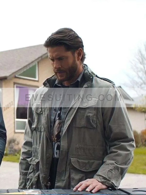 Jensen Ackles Tracker Season 1 Russell Shaw Green Cotton Jacket