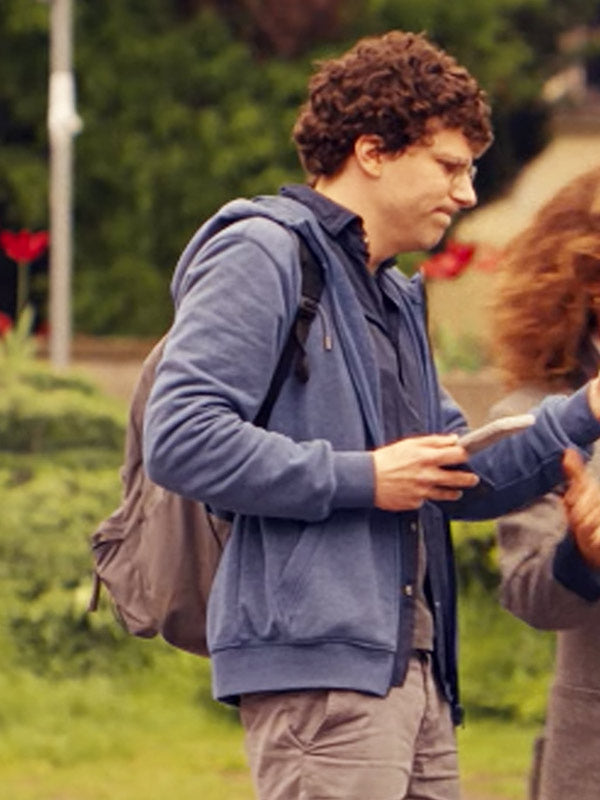 Jesse Eisenberg Blue Hoodie