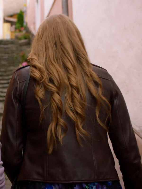 Jessica Sipos Brown Leather Jacket