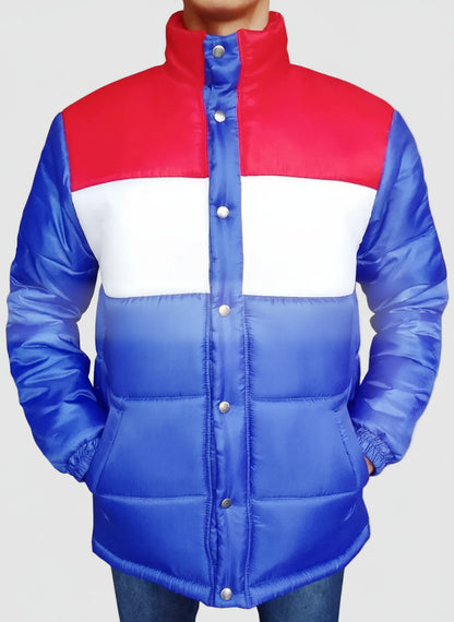 Jim Hopper Stranger Things Tricolor Puffer Jacket