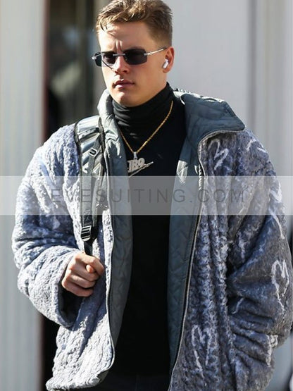 Joe Burrow NFL Grey Sherpa Heart Jacket