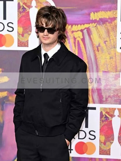 Joe Keery BRIT Awards 2024 Black Bomber Jacket