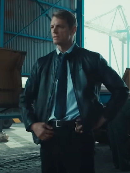 Joel Kinnaman The Silent Hour 2024 Leather Jacket