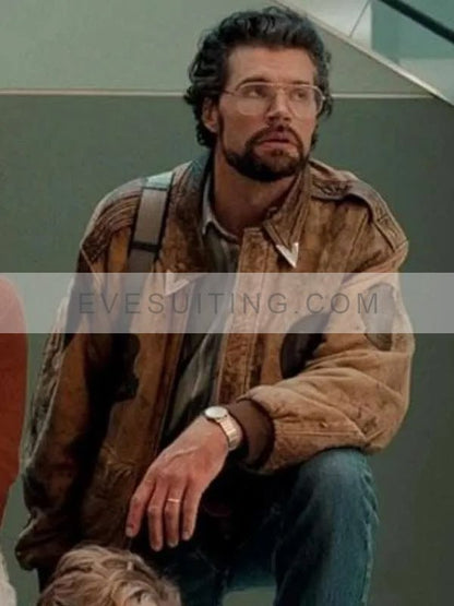 Joel Smallbone Movie Unsung Hero 2024 David Smallbone Brown Bomber Leather Jacket