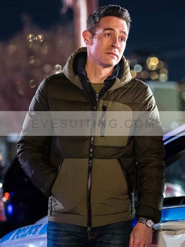 John Boyd TV Series FBI 2024 Stuart Scola Green Puffer Hooded Jacket