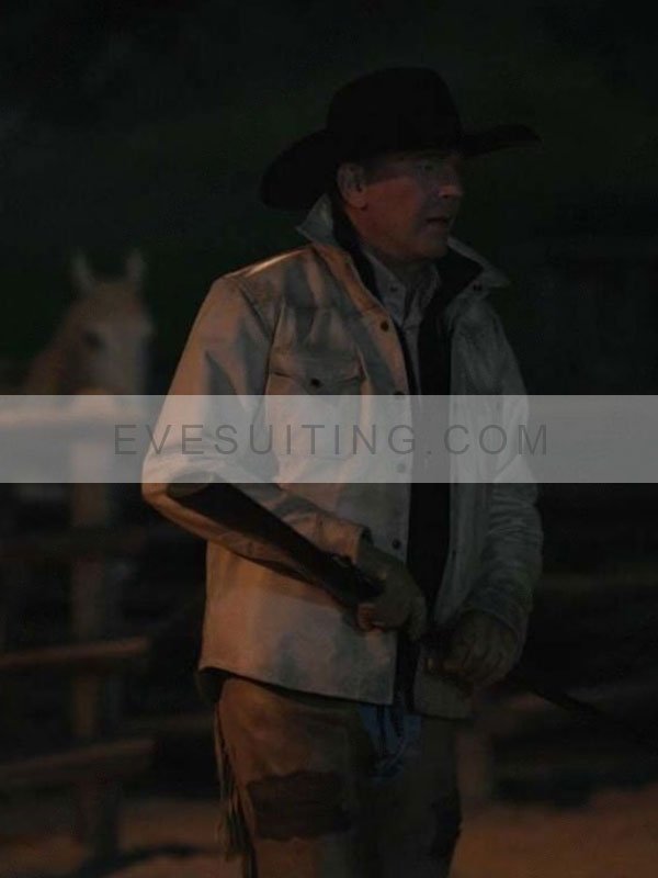John Dutton TV Series Yellowstone S05 Cream Jacket