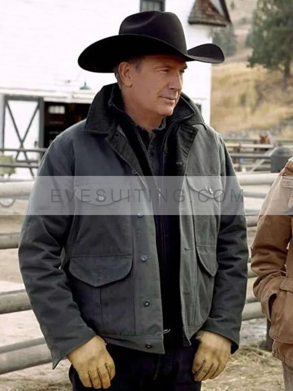 Yellowstone Kevin Costner Grey Cotton Jacket