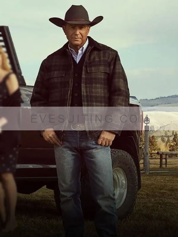 John Dutton Yellowstone Plaid Wool Checked Jacket