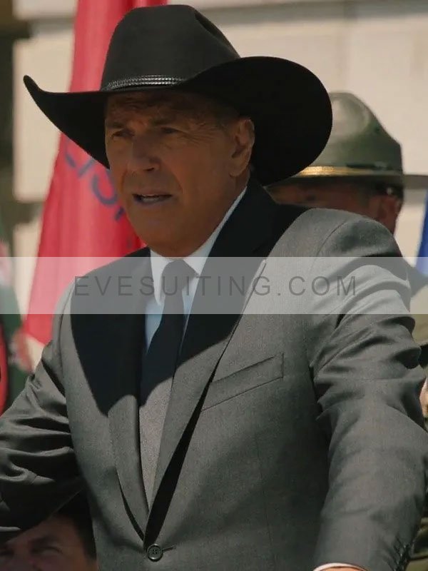 John Dutton Yellowstone S05 Kevin Costner Grey Blazer