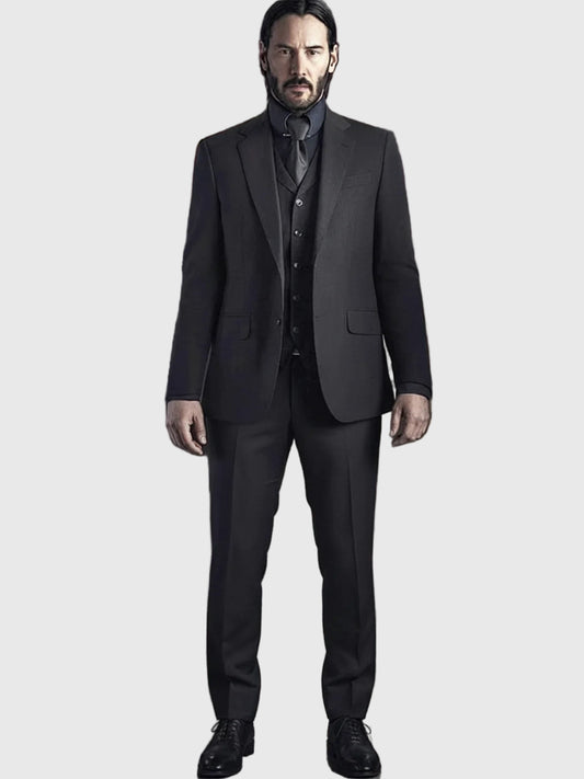 John Wick Black Three Piece Suit