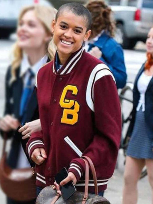 Jordan Alexander Gossip Girl Julien Calloway Maroon Letterman Jacket