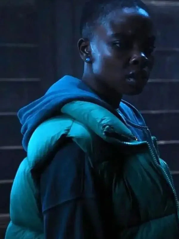 Joy Sunday Wednesday Bianca Barclay Green Puffer Cropped Vest