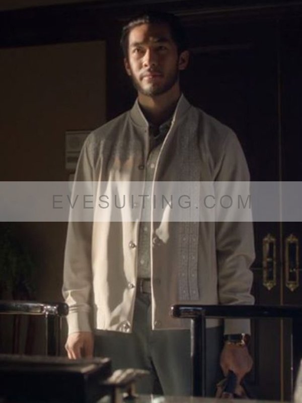 Justin Chien White Bomber Jacket