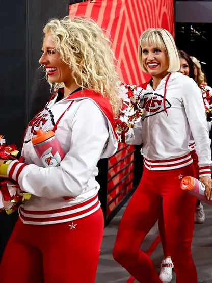 KC Chiefs Cheerleaders White Fleece Hoodie
