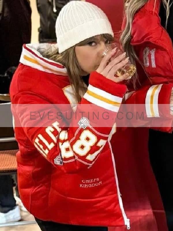 Kansas City Chiefs Taylor Swift Kelce 87 Red Puffer Jacket