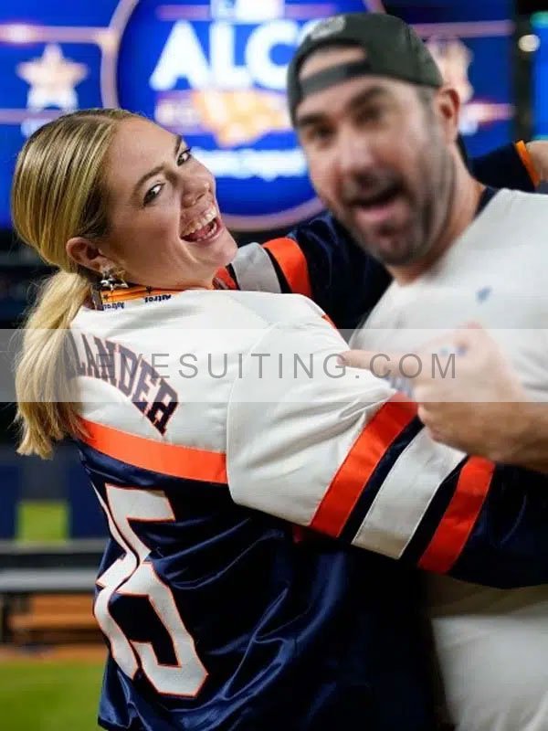 Kate Upton Justin Verlander Astros Varsity Bomber Jacket