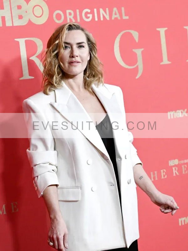 Kate Winslet The Regime 2024 Premiere White Double Breasted Blazer