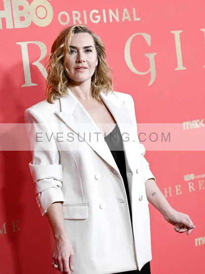 Kate Winslet The Regime 2024 Premiere White Double Breasted Blazer