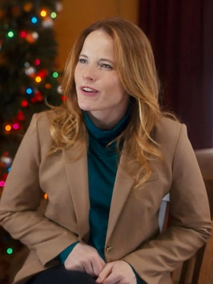 Katie Leclerc A Very Vermont Christmas 2024 Brown Blazer