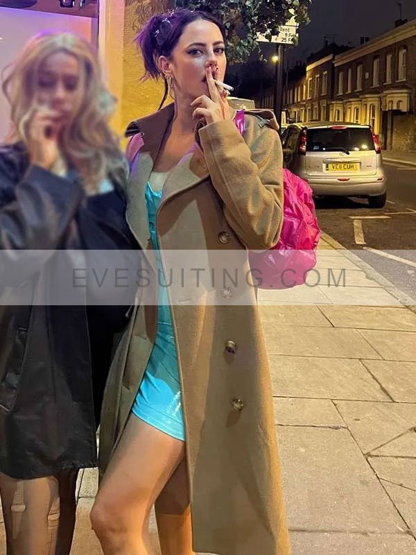 Kaya Scodelario The Gentlemen 2024 Susie Glass Brown Wool Trench Coat