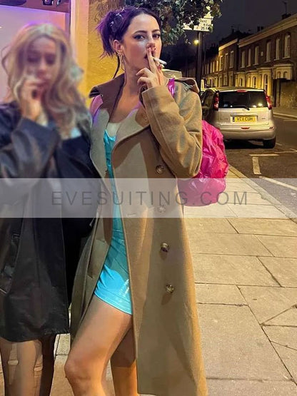 Kaya Scodelario The Gentlemen 2024 Susie Glass Brown Wool Trench Coat