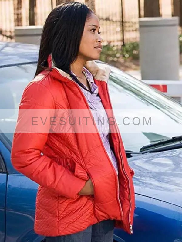 Keke Palmer Joyful Noise Olivia Hill Red Puffer Jacket
