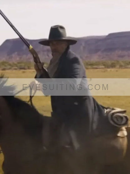 Kevin Costner Horizon An American Saga 2024 Blue Wool Coat