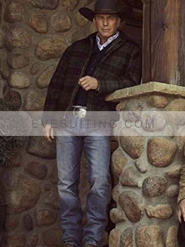 Kevin Costner Yellowstone Plaid Jacket