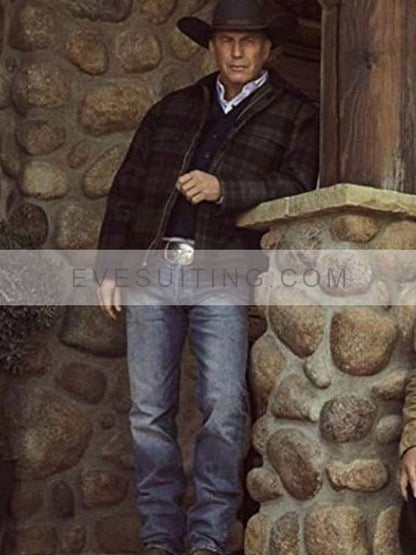 Kevin Costner Yellowstone Plaid Jacket