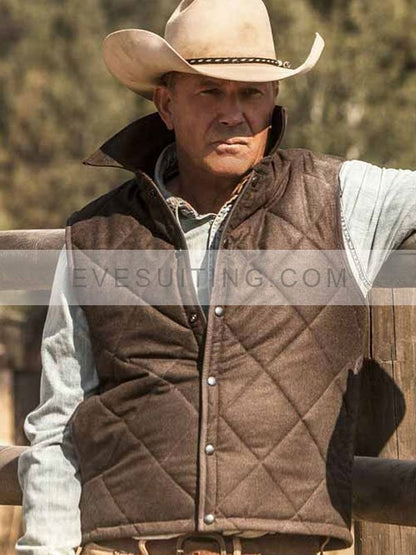 Kevin Costner Yellowstone Quilted Vest
