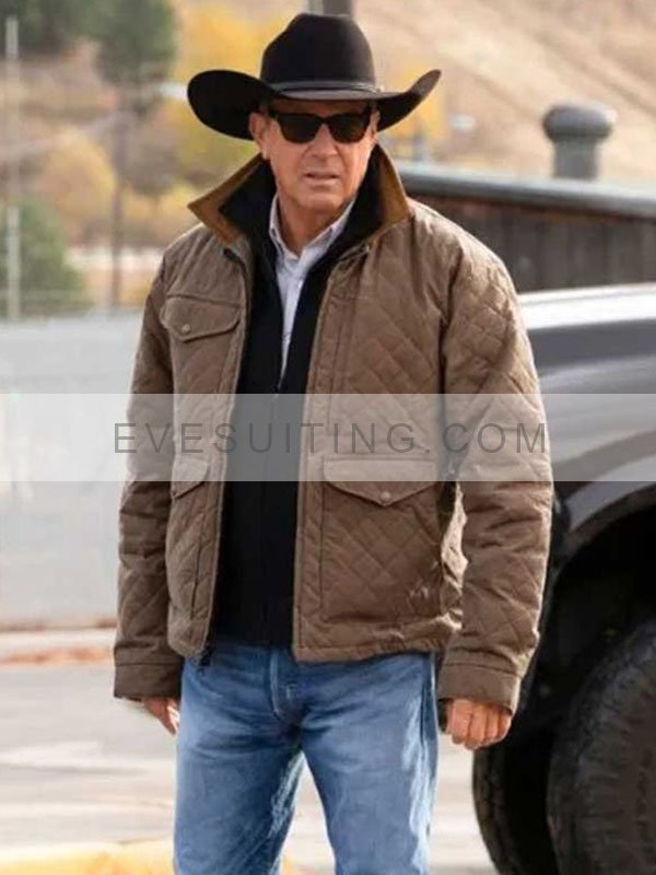 John Dutton Yellowstone Season 4 Quilted Jacket