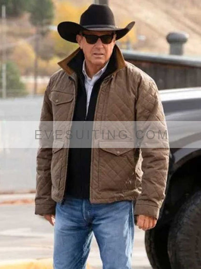 John Dutton Yellowstone Season 4 Quilted Jacket