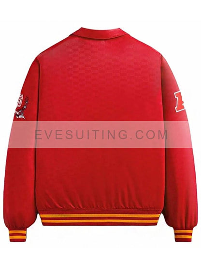 Kith x NFL Chiefs Bomber Red Satin Jacket