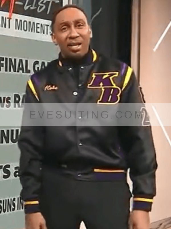 Kobe Bryant 2000 NBA Championship Varsity Bomber Black Jacket