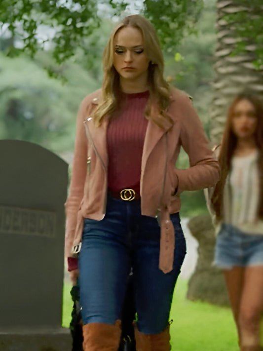 Kyla Burke Hustlers Take All 2024 Pink Leather Jacket