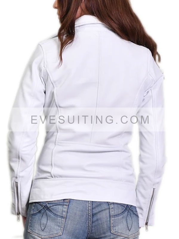 Lana Del White Moto Biker Leather Jacket For Womens 