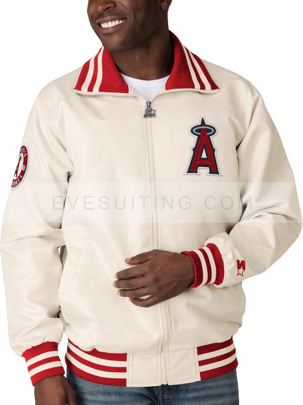 Letterman Bomber Varsity Starter White And Red Jacket