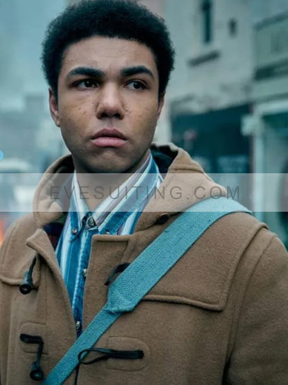 Levi Brown Hooded Wool Coat