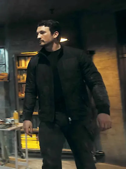 Levi Kane The Gorge 2025 Miles Teller Black Quilted Jacket