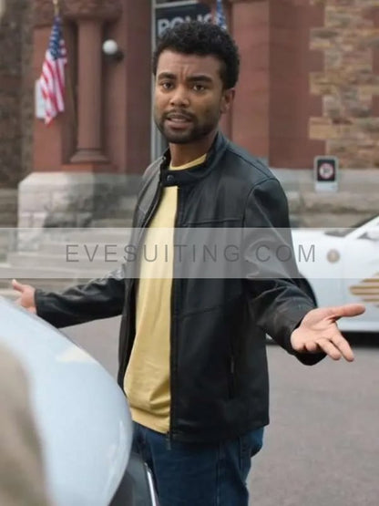 Liam Anderson Movie True Justice Family Ties 2024 Alexander Nunez Black Leather Jacket