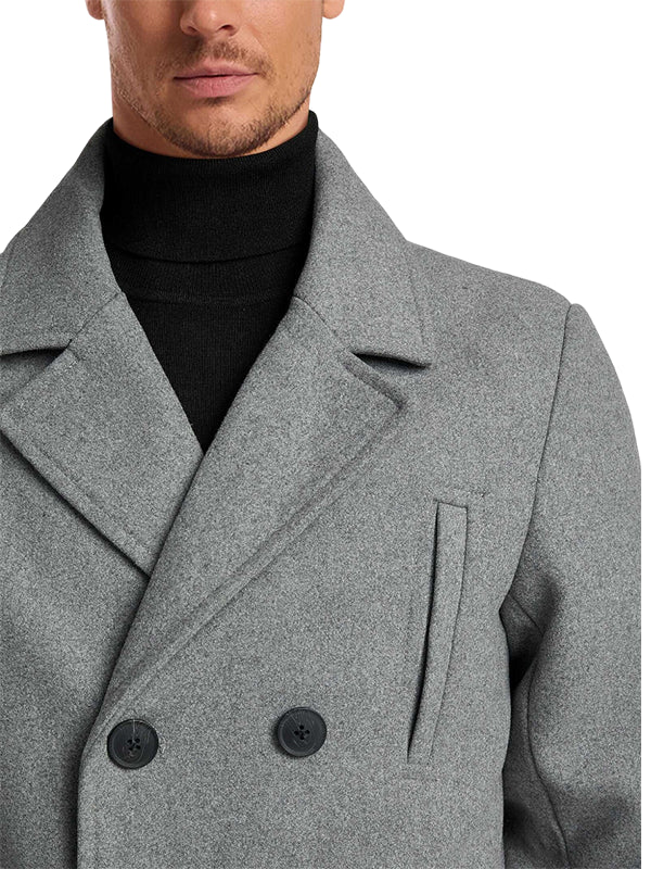 Light Grey Wool Peacoat