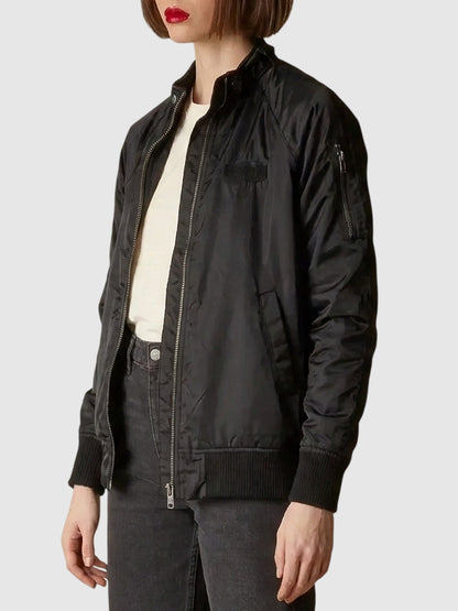 Women's Black Stain Bomber Jacket