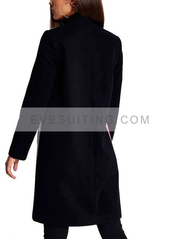 Lily Collin Emily Cooper Color Block Trench Coat