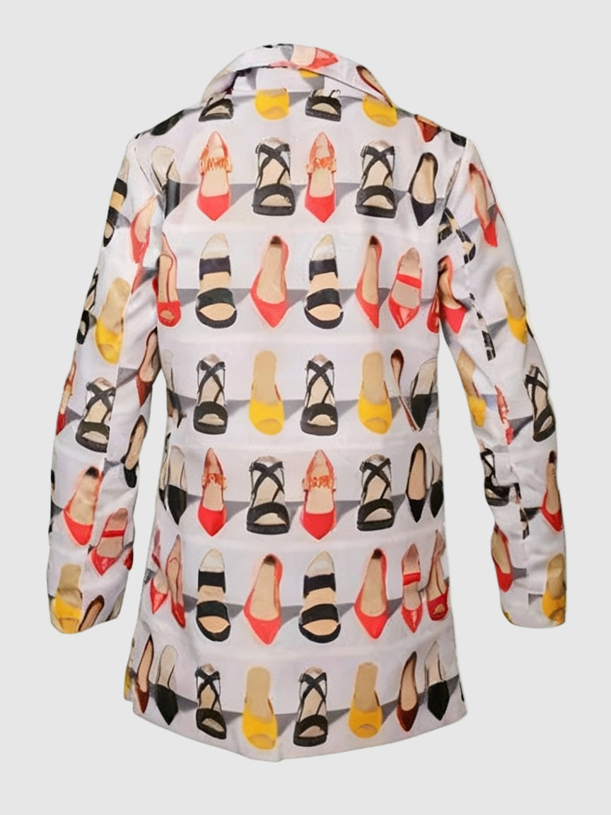 Lily Collins Emily Cooper Emily In Paris Shoe Print Trench Coat