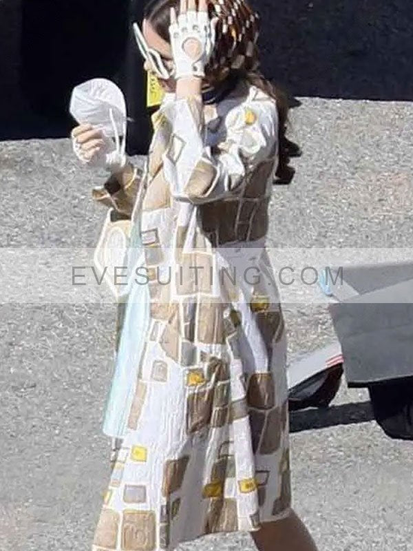 Lily Collins Emily Cooper S02 Printed  Fleece Coat 