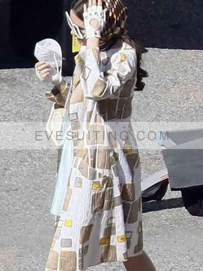 Lily Collins Emily Cooper S02 Printed  Fleece Coat 