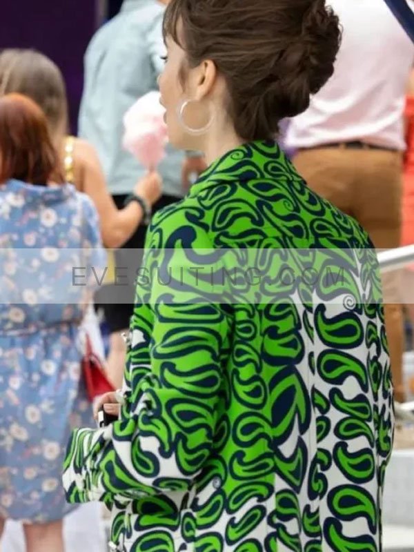 Lily Collins Emily In Paris Season 3 Emily Cooper Green Coat