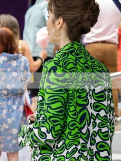 Lily Collins Emily In Paris Season 3 Emily Cooper Green Coat