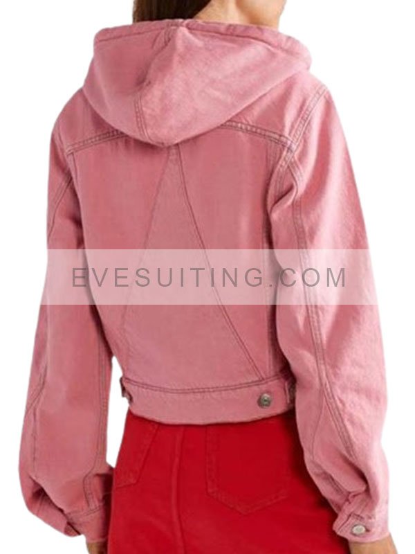 Lily Collins Tv Series Emily In Paris Pink Hooded Jacket